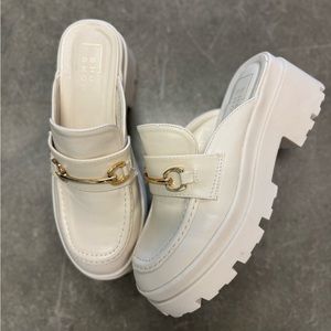 Shu Shop Audra Bone mules size 8